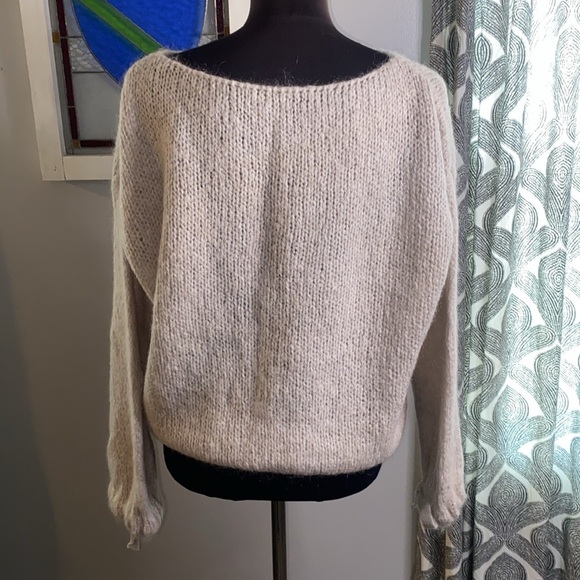 Super soft mohair blend drawstring sleeves sweater - Picture 4 of 7
